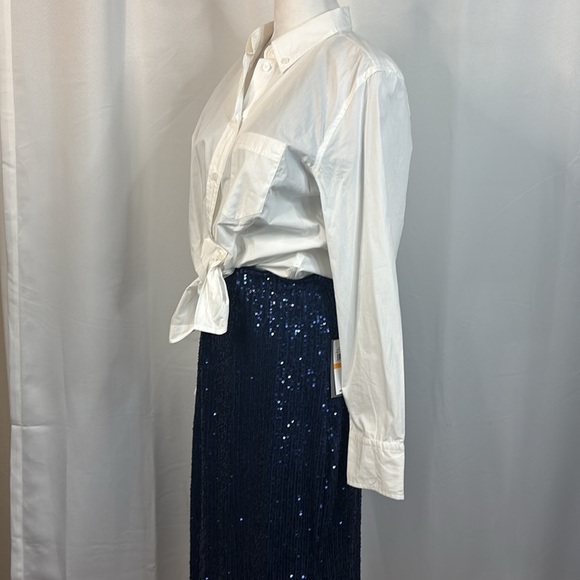 Vince Camuto Navy Sequined Midi Pencil Skirt- NWT- S - Picture 10 of 15